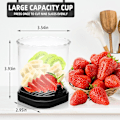 Miniatyrbilde 3 av 5: Fruktkuttingskopp, NY Jordbærskutter, Druekutter, Bananskutter, Rustfritt Stål Eggskutter, Avtakbar Design Fruktkutter (Lyseblå)