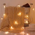 Miniatyrbillede 3 af 5: Silikon-lysstreng til julepynt i hjemmet Stjerne og måne, varme farver. Star and moon, warm colors. 10 m100lamps plug-in version