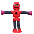 Miniatyrbilde 2 av 5: Teleskopisk Sugkopprobot Lekebarn Sugleker Sansestimulerende Leker Teleskopisk Rør Sugleke Red