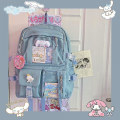 Pikkukuva 2 / 3: Kawaii Sanrio Mymelody Kuromi Cinnamoroll Pompom Purin Uusi Reppu Piirretty Suuri Kapasiteetti Opiskelijan Koululaukku Ulkoilureppu C