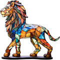 Miniatyrbillede 3 af 5: Farverige Dyr Ornament Bordplade Akryl Dekoration Hjem Dekoration, Moderne Stil Dyr Figur Dekorative Ornamenter Til Soveværelse Lion