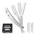 Miniatyrbilde 2 av 5: Profesjonell Barber Straight Edge For Razor Med 100 stk Rustfritt Stål Enkeltkantede Razorblader