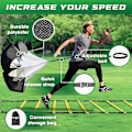 Miniatyrbild 3 av 5: Ultimate Combo Agility Ladder Träningsset - Hastighetsagilitystege med 12 Justerbara Steg, 12 Agility-koner & 4 Stålpinnar - Inkluderar Bärväska