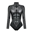Miniatyrbilde 3 av 3: Kvinne Spiderman Skjelett Beinramme Leotard Body Halloween Party Fancy Dress Cosplay Kostyme style2 S
