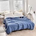 Miniatyrbild 5 av 5: Ultrakylande Filt För Dubbel- Och Enkelsängar - Supersoft & Tvättsbart Filt För Vuxna & Barn Sky Blue 180*220