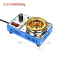 Miniatyrbillede 2 af 5: 220v 300w Loddebad Tin Smelteovn Termoregulering Lodning Aflodning Bad 100/80/50/38mm 200~450 Celsius EU Stikkontakt 150W