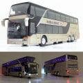 Pikkukuva 3 / 3: Bussimalli 1:32 Korkea Simulaatio Kaksoisnäkymä Vilkkuava Leikkiauto