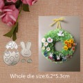 Miniatyrbilde 5 av 5: Påskehare Metallstans Sjablong Scrapbooking DIY Album Stempel Papir Kort