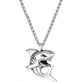 Miniatyrbillede 1 af 5: Halskæde med haj/fisk/delfin vedhæng, dyresmykker til mænd og drenge, rustfrit stål FZY [DB] 01 Shark Stainless Steel