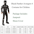 Miniatyrbillede 2 af 3: 2023 Sort Muskel Jumpsuit Panther Kostume Til Børn Dyr Super Leopard Halloween Barn Purim Karneval Cosplay M
