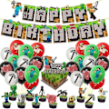 Miniatyrbild 1 av 5: Minecraft-tema Grattis på födelsedagen Dekorationer Banner Flaggkaka Toppers Kit