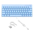 3 Modes Wireless Mechanical Keyboard 64 Keys Wireless 2.4G Type C Wired N Key Rollover Blue Mechanical Keyboard with Knob RGB Blue Switch 0.5