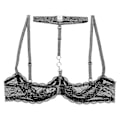 Miniatyrbillede 5 af 5: Dame 1/4 Cups Underwire BH Halter Hals O-Ring Gennemsigtig Blondering Push Up BH Lingeri Bryst Åben BH Undertøj Xinmu White B 3XL