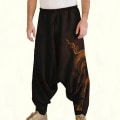 Pikkukuva 4 / 5: Miesten Jooga-housut Boheemi Tyyli Pleated Oversized Special Harem Housut Brown 3XL