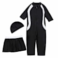Miniatyrbild 4 av 5: Muslimsk flickbadkläder Islamisk barnkläder Blygsam Burkini Badkläder för strand Black 7-8 Years