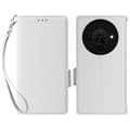 Fodral för ZTE Blade A76 5G med handledsrem, litchi-textur PU-läder plånboksfodral White White