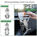Miniatyrbillede 2 af 5: Gravity Biltelefonholder Kompatibel Med Samsung Galaxy Z Fold 5/z Fold 4/z Fold 3, Bilens Luftventilationsklemme Montering Smart Phone Stativ Silver