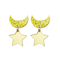 Miniatyrbillede 1 af 3: Anime Sailor Moon Smykker Stjerne Og Måne Stud Ørestik Guld Gul Akryl Måne