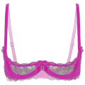 Miniatyrbilde 1 av 5: Dameundertøy med 1/4 kopper, underwire, halterhals, O-ring, gjennomsiktig blonde, push-up bh, Xinmu Rose C XL