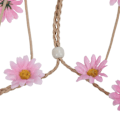 Miniatyrbilde 4 av 5: Blomsterkrans - Solsikker Perler Justerbar Blomster Hodeplagg Hårtilbehør Pink