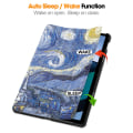 Miniatyrbillede 3 af 5: For Xiaomi Redmi Pad Se PU Læder Tablet Etui Mønstertryk Tablet Cover Med Tredelt Stativ Starry Sky