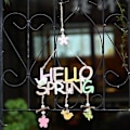 Pikkukuva 2 / 5: Sijial Hello Spring Easter Kirjain Puinen Ripustuskoriste Kotijuhlat Festivaali Koristelu Hello Spring Ornament