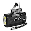 Miniatyrbild 3 av 5: Högkvalitativ Säljknapp 4000maha AM/FM/NOAA Ficklampa Läslampa Handvev Solenergi Överlevnad Nödradio Orange