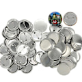 Pikkukuva 2 / 3: 100 kpl Nappeja, Napin Osia, Metalli Napin Pin-Merkki Sarja Napinvalmistuskoneelle, Mukana Metallikuoret, Takakansi Ja Selkeä Kalvo 25mm 37MM