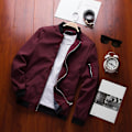 Miniatyrbillede 5 af 5: Mænd Slim Fit Softshell Lynlås Baseball Flight Bomber Jakke Til Forår 4XL