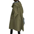 Miniatyrbillede 1 af 4: Dame Vindjakke Casual Løstsiddende Knapper Lommer Hætte Vindtæt Vandafvisende Til Udendørs Vandreture A Army Green 4XL
