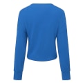 Miniatyrbillede 4 af 5: Bomuld Dame V-hals Mode Design Løstsiddende Ensfarvet Casual Cardigan 15 Farver Blue L
