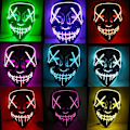Pikkukuva 1 / 4: Neon-ompeleet LED-naamio Langallinen Valoisa Puvustus Puhdistusjuhlat Cosplay Halloween-naamiot Ice Blue