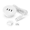 Pikkukuva 1 / 5: USB-pistorasi työpöydän reikään, 2 tuuman upotettu virtapistorasia USB-läpiviennillä White