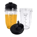 Miniatyrbild 4 av 5: 2 st 18oz Ersättningsmuggar för Ninja Blender med Lock för Ninja Auto Iq Bl480 Bl642 Bl450 Bl682 Bl480