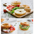 Miniatyrbillede 4 af 4: Rustfrit stål bagelskærer, hvid, perfekt til perfekte skiver med et sikkert greb og beskyttelse