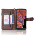 Miniatyrbild 3 av 4: Läderfodral med blixtlås och lychee-struktur för Samsung Galaxy Xcover 5 Brown