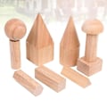 Miniatyrbillede 3 af 3: 12 stk Geometri Byggeklodser Træ 3d Terning Cylinder Cirkel Kegle Kasse Kombination Legetøj