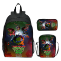 Miniatyrbild 5 av 5: 2024 Nya Teenage Mutant Ninja Turtles Skolväska Axelväska Pennväska 3-pack 16\" Ryggsäck Cartoon Tryckt Väskor Pojkar Födelsedagspresent T-11