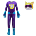 Miniatyrbillede 2 af 5: Nye Børne Superkitties Cosplay Jumpsuits Til Børn Dragter Halloween Kostume Performance Romper Allehelgensdag Børne Kostume Purple 140cm