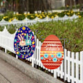 Miniatyrbilde 4 av 5: Hageflagg Fargefast Glad Påske Polyester Lys Farge Kanin Påske Egg Dekorasjon Festartikler 7