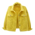 Miniatyrbilde 2 av 5: Damejakke i denim, varm, langærmet, helfarvet, vår og høst Yellow M
