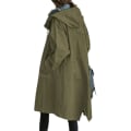 Miniatyrbilde 1 av 4: Vindjakke for kvinner, avslappet, løs, med knapper, lommer, hette, vindtett og vanntett for utendørs turer A Army Green 5XL