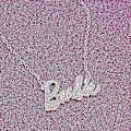 Miniatyrbillede 3 af 5: Sød og skinnende Crystal Script Logo Halskæde - Rosenguld