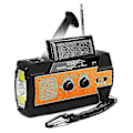 Miniatyrbild 5 av 5: Högkvalitativ Säljknapp 4000maha AM/FM/NOAA Ficklampa Läslampa Handvev Solenergi Överlevnad Nödradio Orange