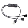 USB til 3-benet / 4-benet PWM 5V USB-sleeved blæserstrømadapterkabel kabinetblæseradapterstikkabel med