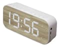 LED Mirror Alarm Clock, Digital Speaker Alarm Clock, USB Charging Digital Time Display Desk Wireless Bedside Clock for Bedroom Home Office White White