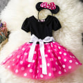 Pikkukuva 1 / 4: Lasten tyttöjen Minnie Mouse -pisteinen syntymäpäivämekko tutu-helmalla Rose Red 2-3 Years