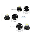 Miniatyrbillede 2 af 2: T4.2 T4 Neo Wedge 5-pak Gul Led Chip Instrumentlys 1 1 1 Yellow-Orange 5-pack