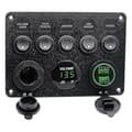 5-girs 12v/24v Innebygd sikringsboks LED-bryterpanel Dobbel USB Bil Båt Lastebil Bobil