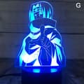3D Natlamper Naruto Team Uzumaki Naruto Sasuke Sakura Figur LED Natlampe G